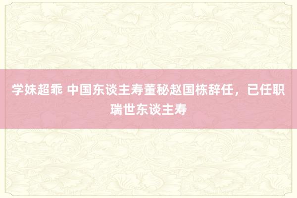学妹超乖 中国东谈主寿董秘赵国栋辞任，已任职瑞世东谈主寿