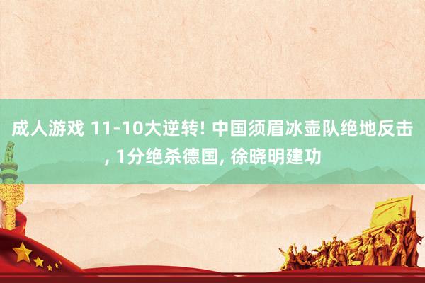 成人游戏 11-10大逆转! 中国须眉冰壶队绝地反击， 1分绝杀德国， 徐晓明建功